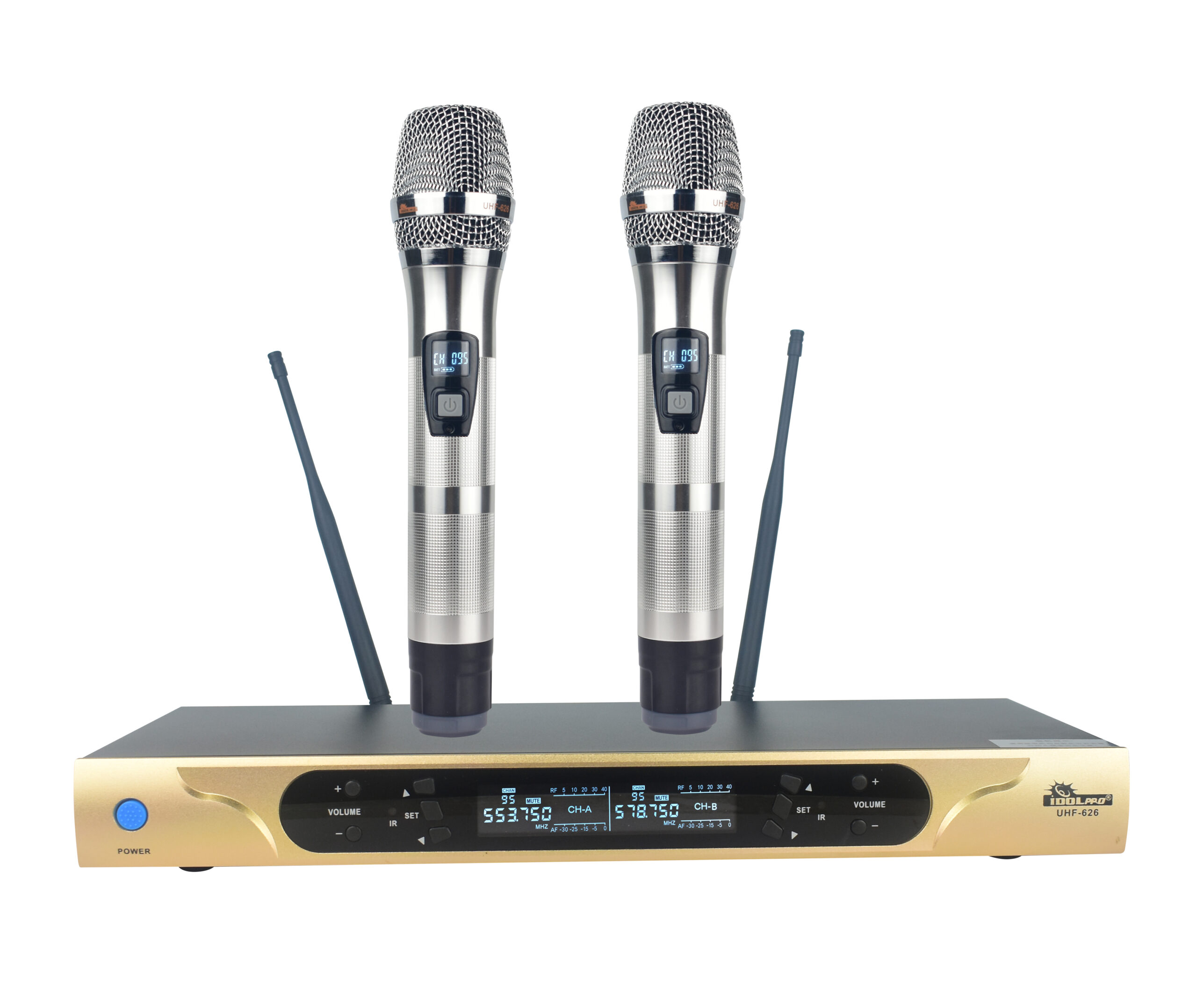 IDOLpro UHF-626 Dual Channel Wireless Microphones