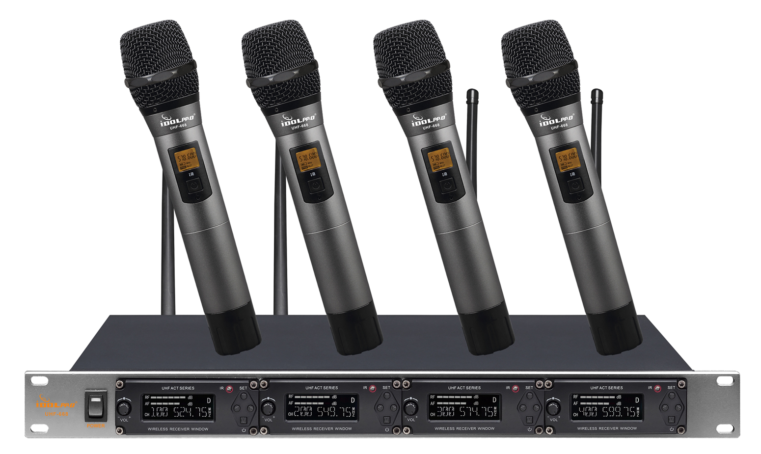 IDOLpro UHF-668 Professional 4 Channel Wireless