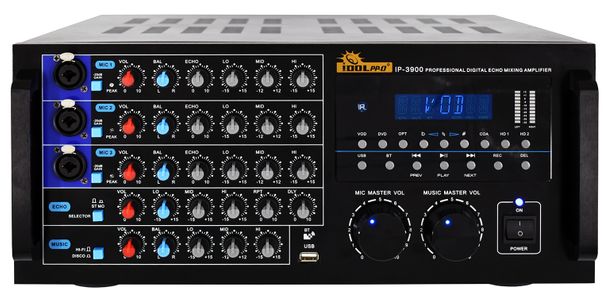 IDOLpro IP-3900 2600W Mixing Amplifier with Built-in Equalizer, Bluetooth, HDMI ARC, Optical Input, Recording